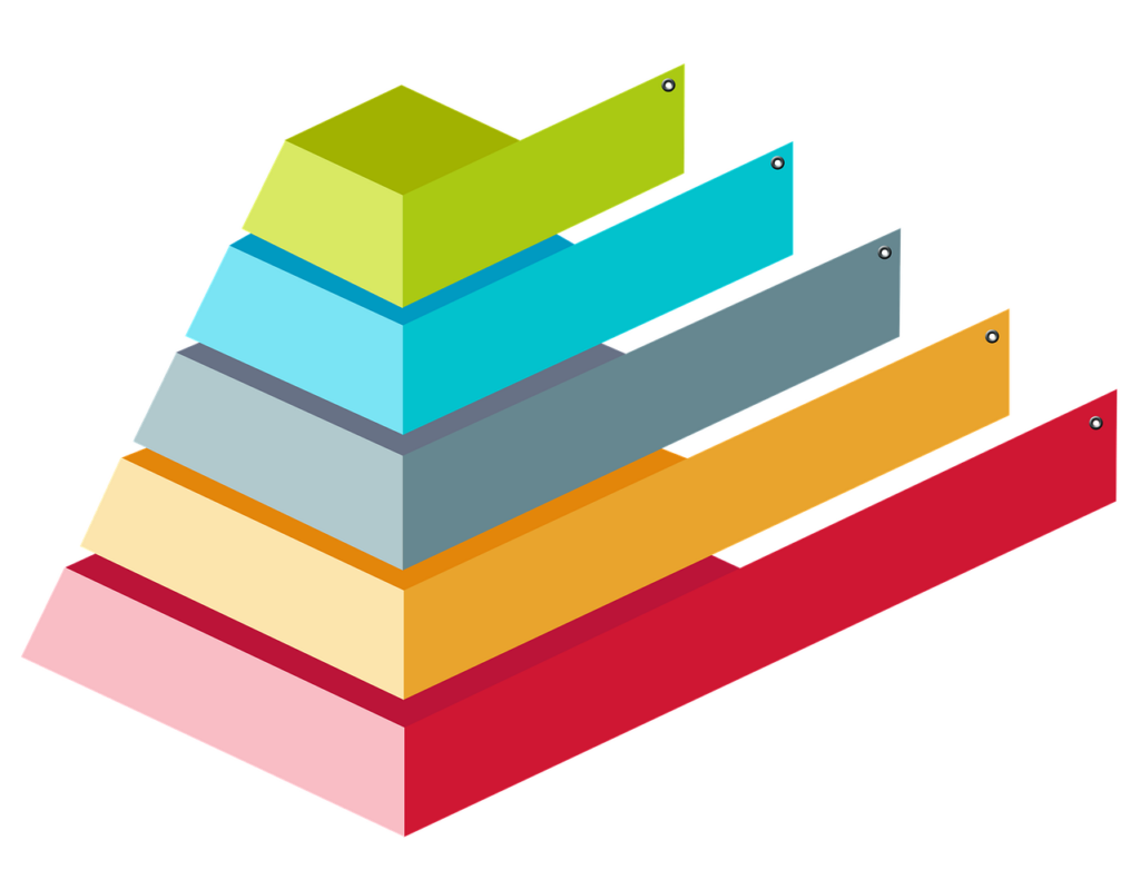 colorful pyramid 3d, infographic chart, infographic